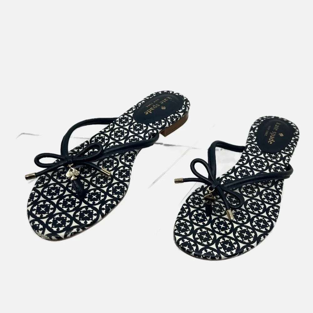 Kate Spade Navy Blue Mystic Patterned Women's Sandals size 7 - Picture 2 of 9